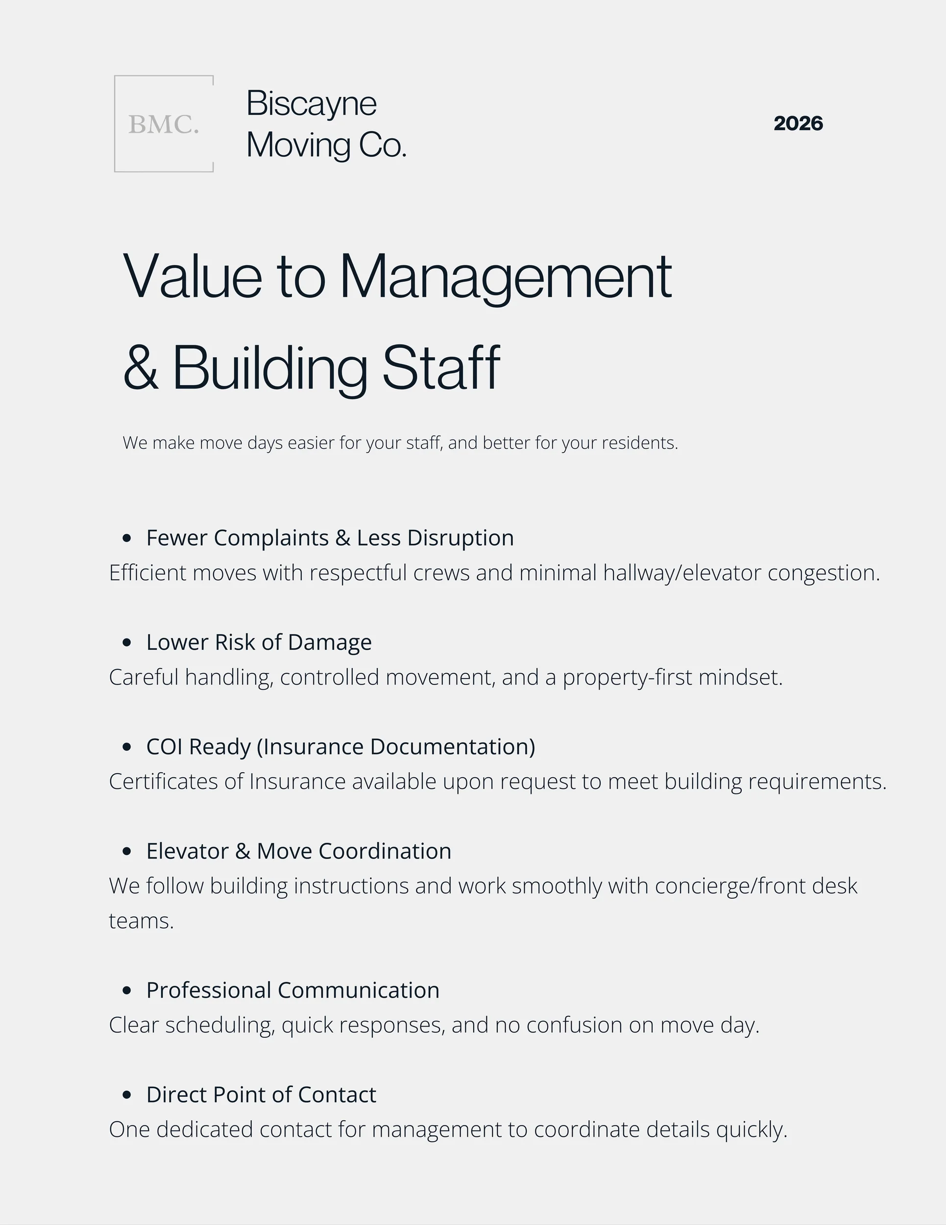 Biscayne Moving Co. Preferred Moving Partner Proposal page 5