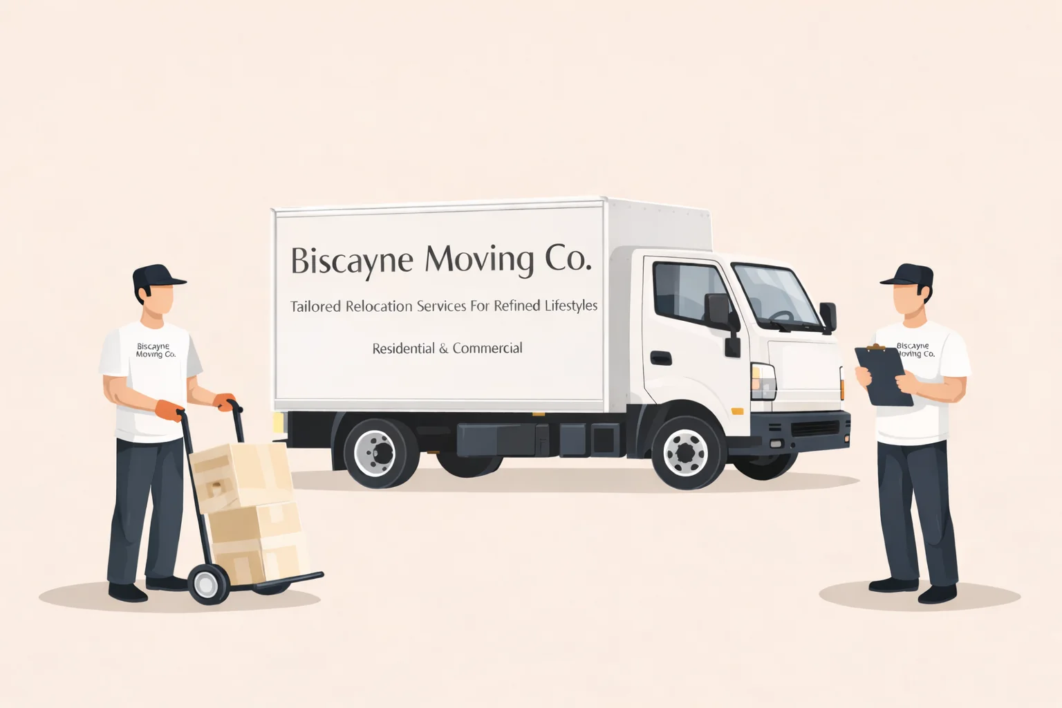 Illustration comparing a professional move with a DIY truck rental