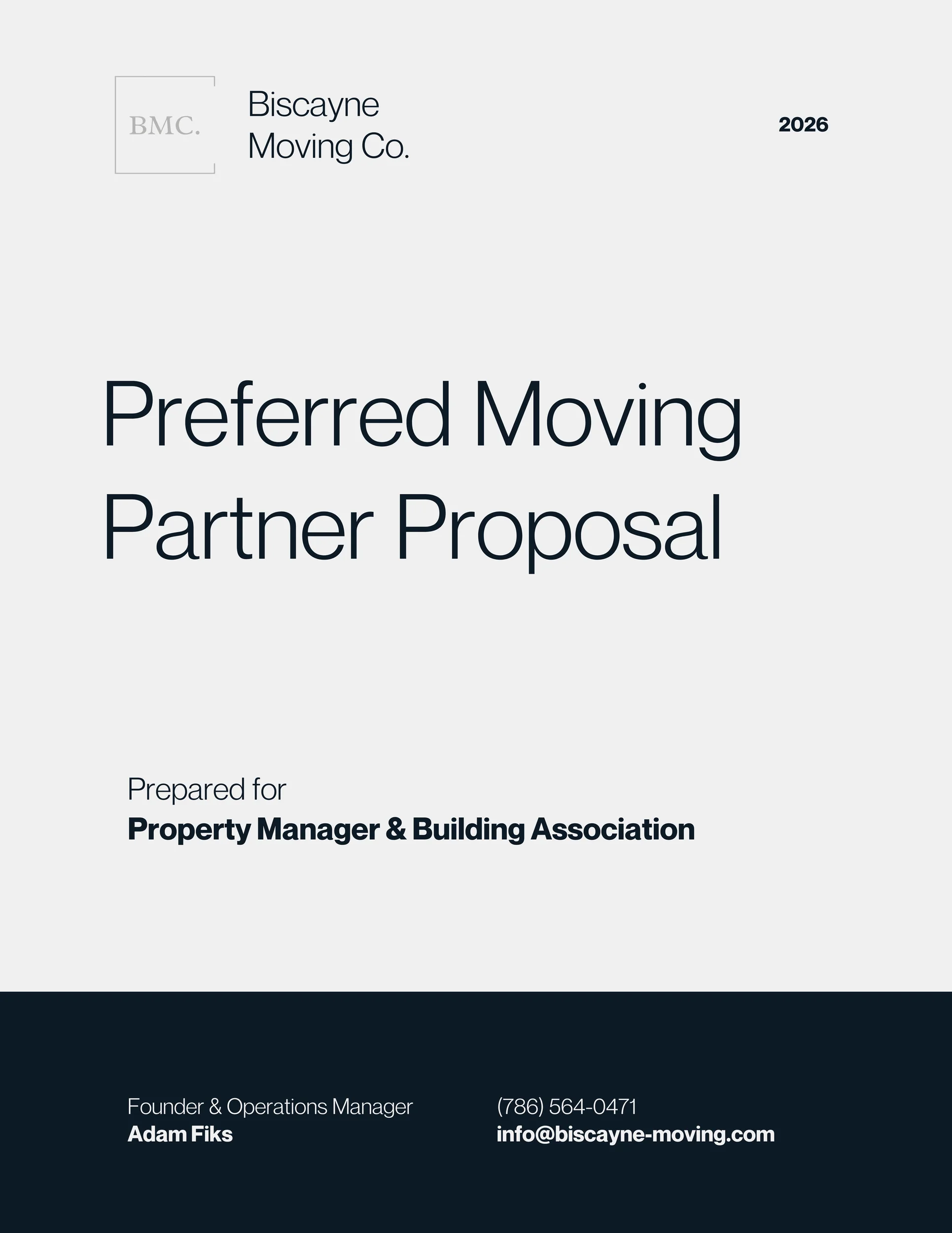 Biscayne Moving Co. Preferred Moving Partner Proposal page 1