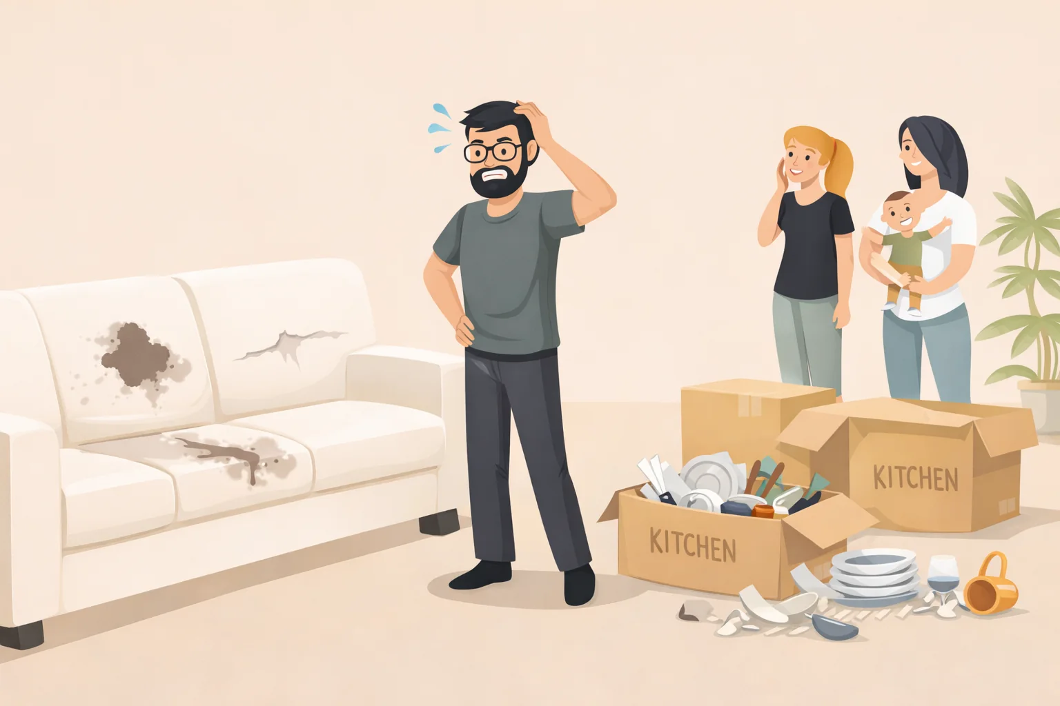 Illustration of the physical strain and disruption of a DIY move